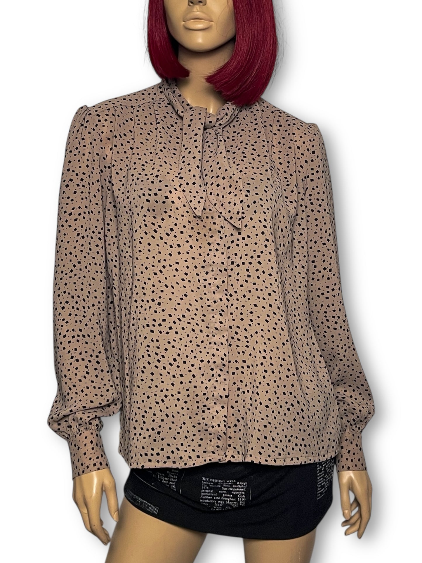 70’s/80’s Nama of California Brown Print Blouse (L/XL)