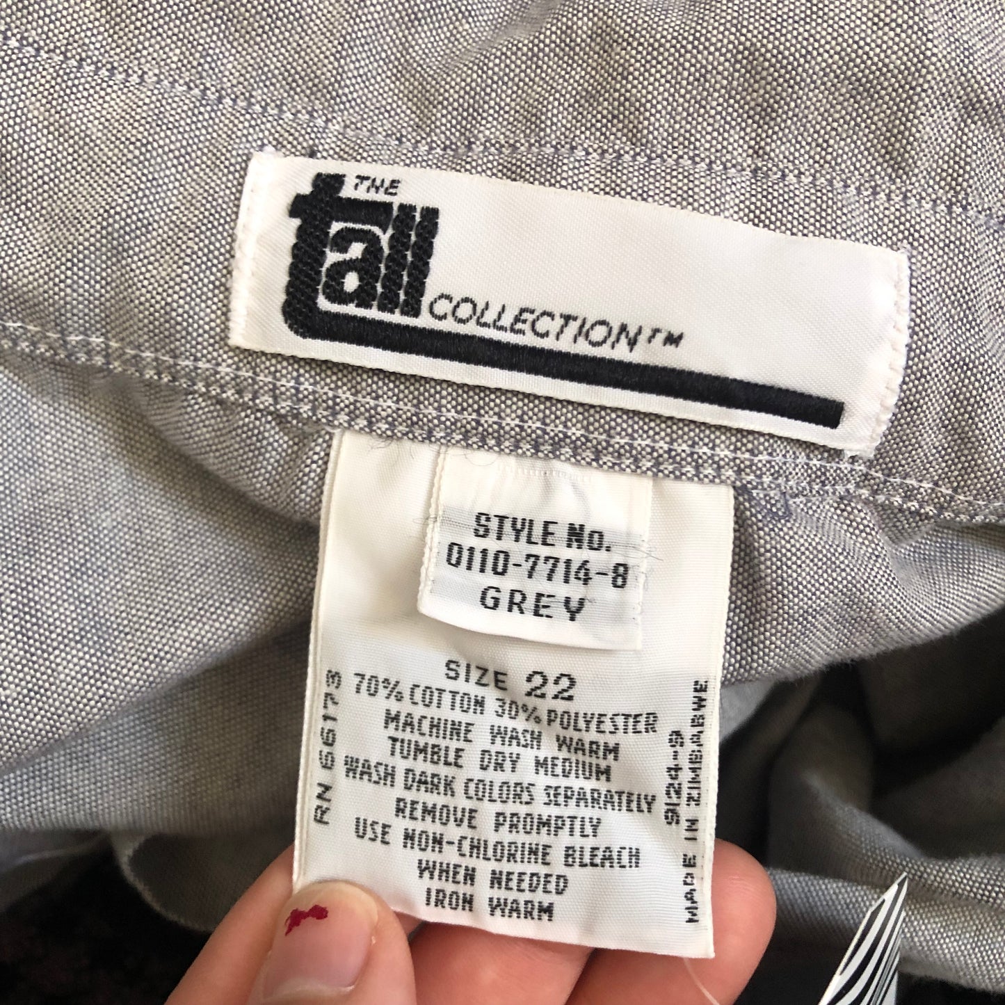 90’s/Y2K The Tall Collection Gray Button Down Shirt (2X)
