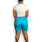 90’s/Y2K Lizsport by Liz Claiborne Turquoise Pleated Shorts (XL)