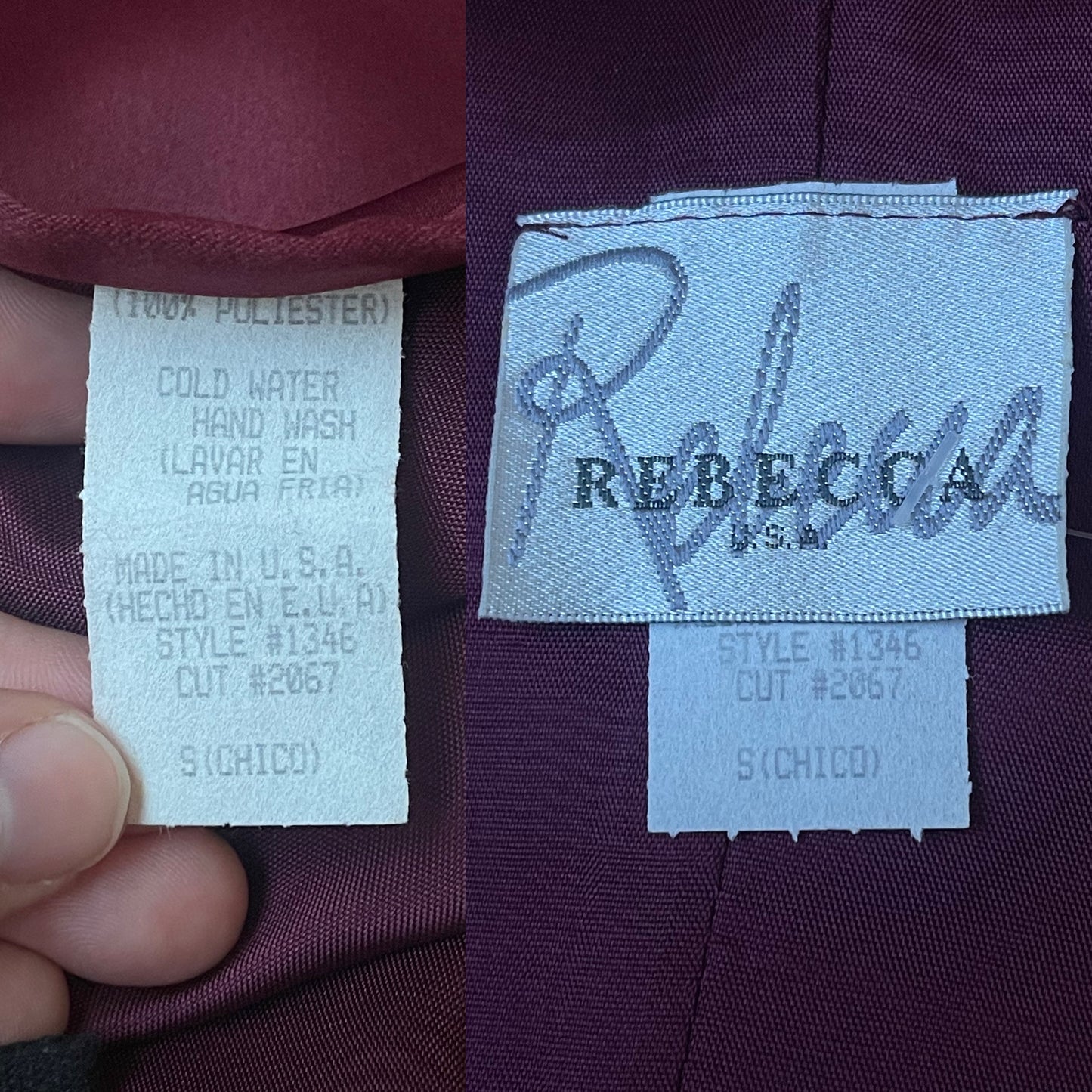 90’s Rebecca Burgundy Satin 3-Piece Evening Set (XS)