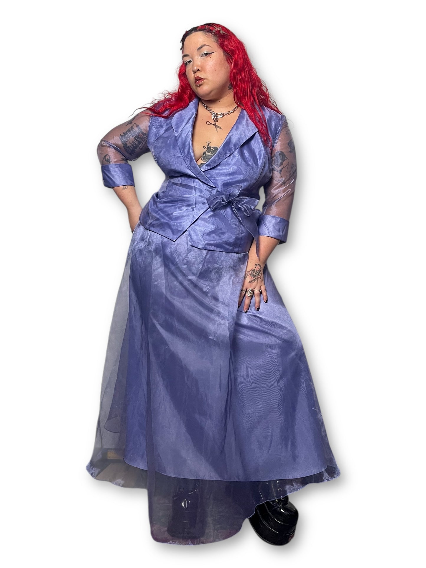 90’s Alex Evenings Lavender Organza 2-Piece Set (XL)