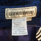 80’s Daniel Niveau Blue and Black Houndstooth Plaid Pencil Skirt (2X)