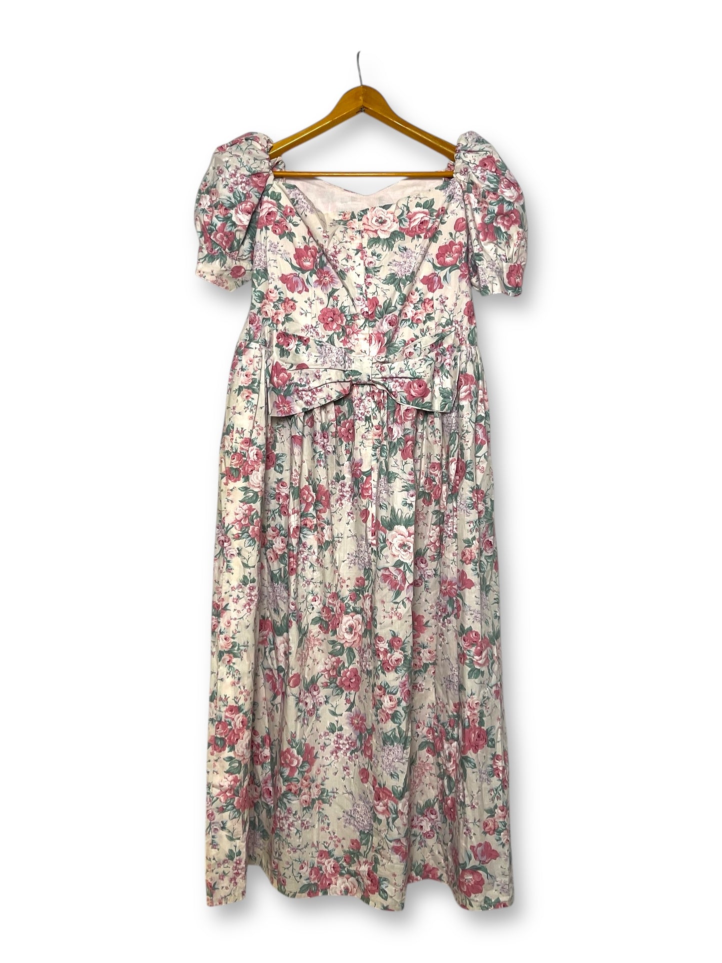 Vintage White Floral Maxi Dress (L/XL)