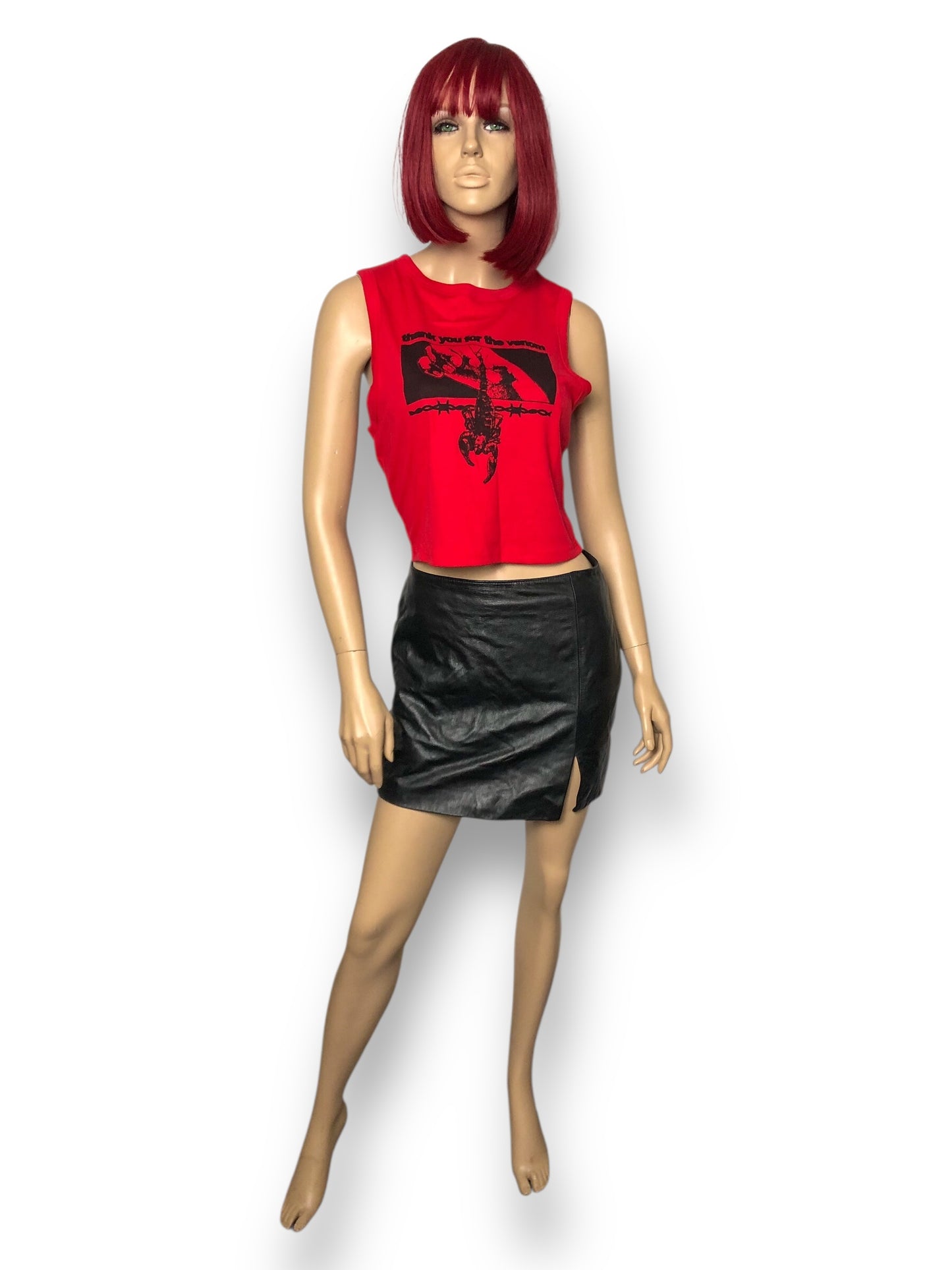 90’s Maxima by Wilson Black Leather Mini Skirt (M)