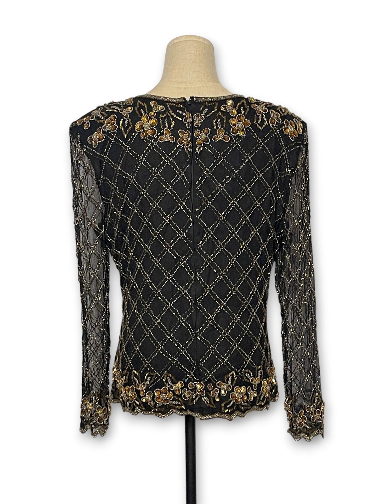 80’s/90’s Beaded Silk Blouse (L)