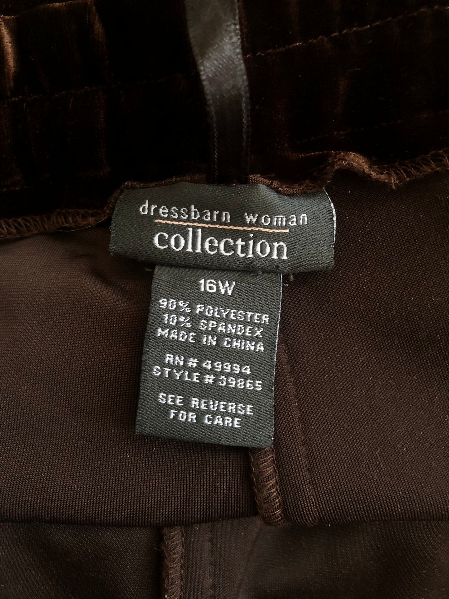 Y2K Dressbarn Brown Velvet Pants (2X/3X)