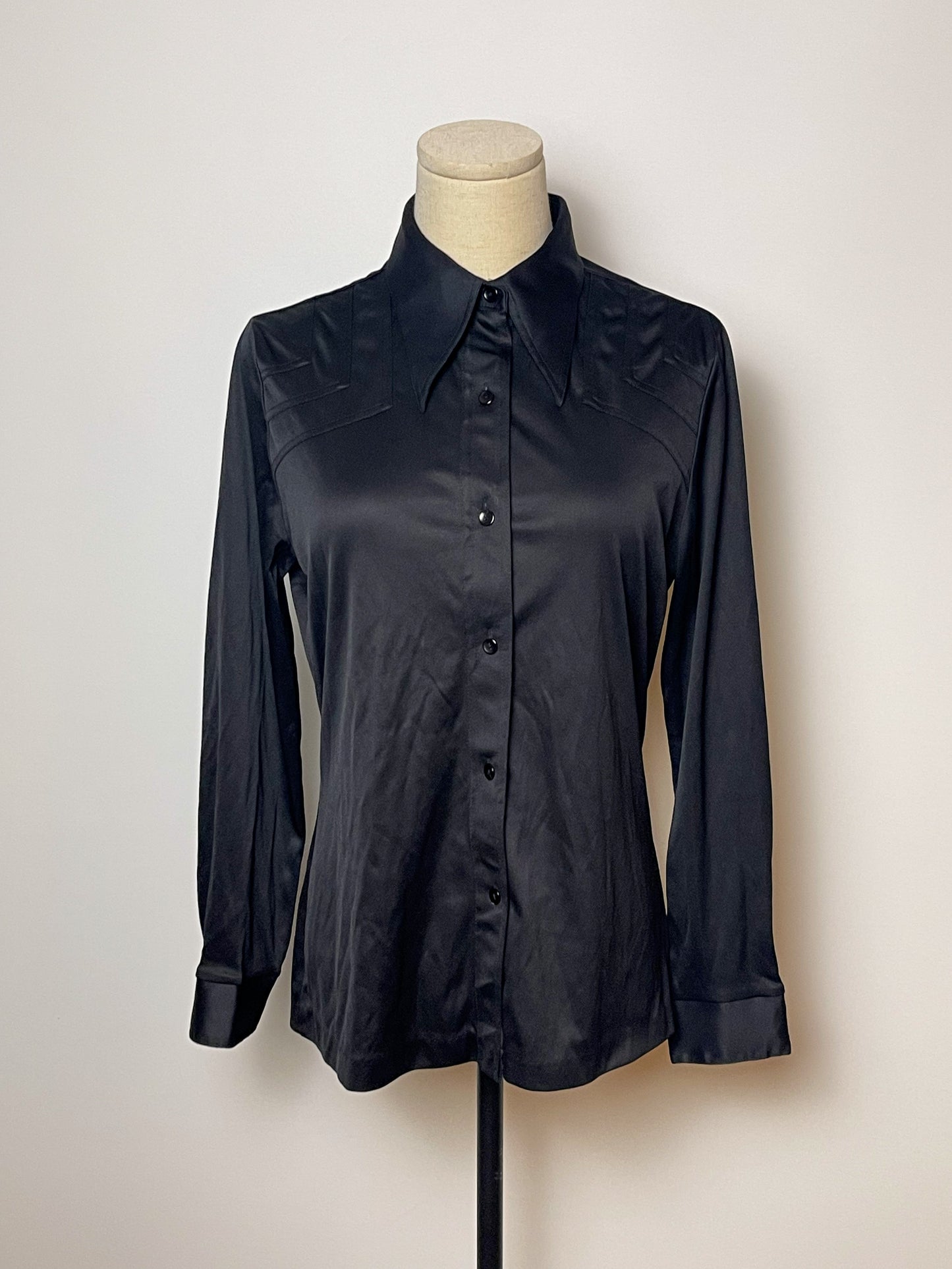 70’s Black Retro Blouse (M)