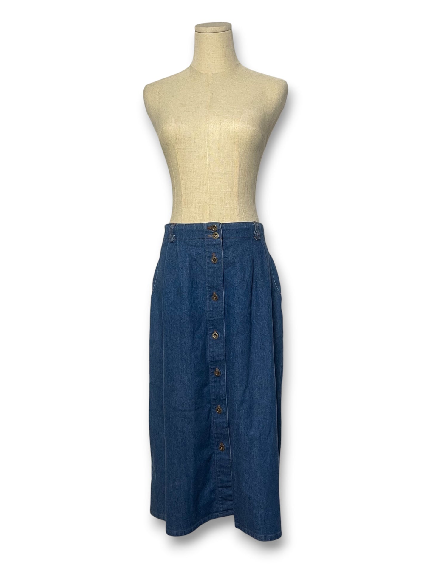80’s Retro Denim Midi Skirt (M/L)