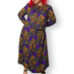 80’s Jessica Howard by Mitchell Rodbell Black Floral Print 2-Piece Set (2X)