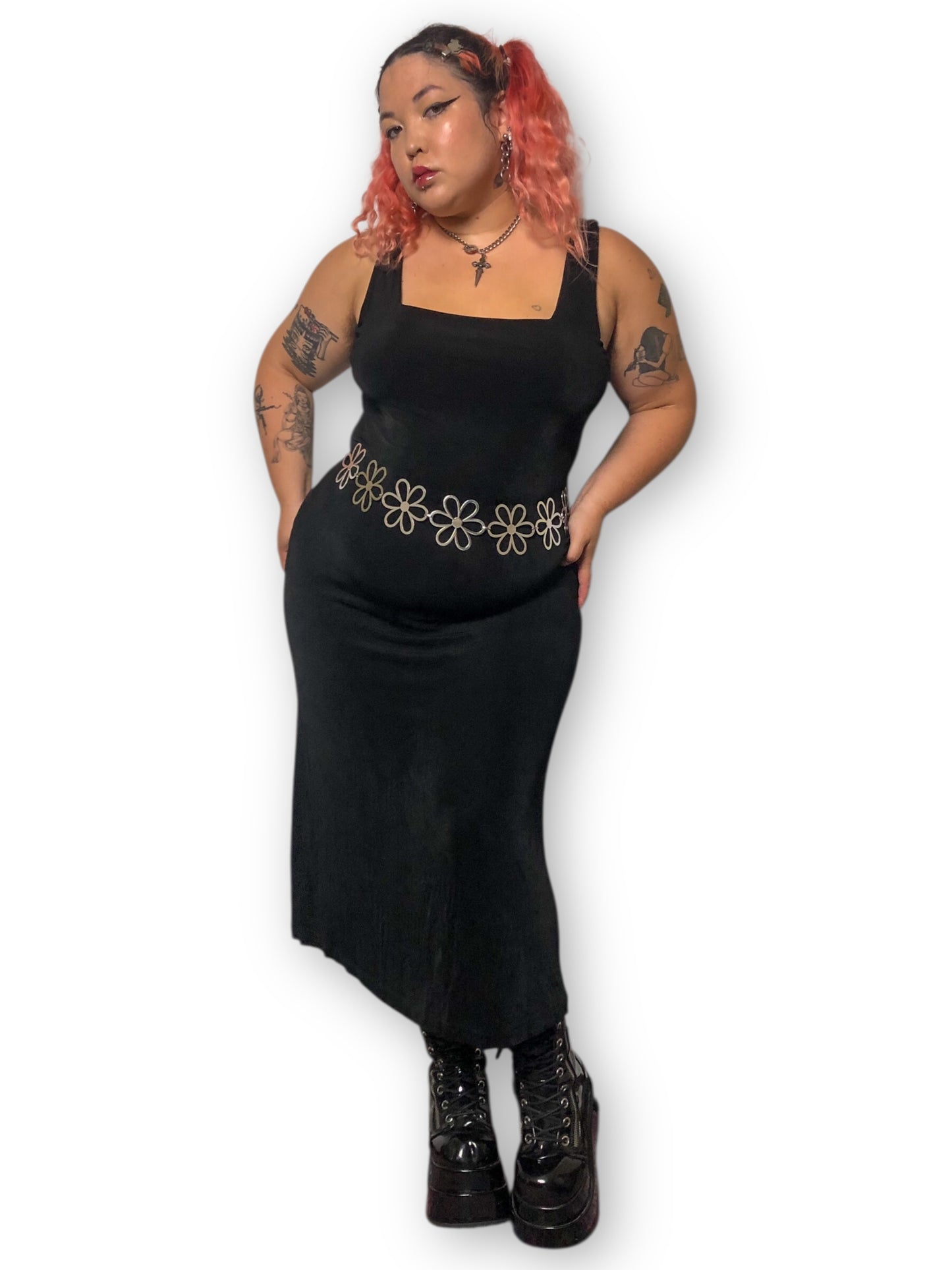 90’s Chico’s Travelers Black Slinky Maxi Dress (XL/2X)