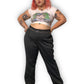 Y2K/Modern Maggie Barnes Gray and Black Pinstripe Slacks (3X)