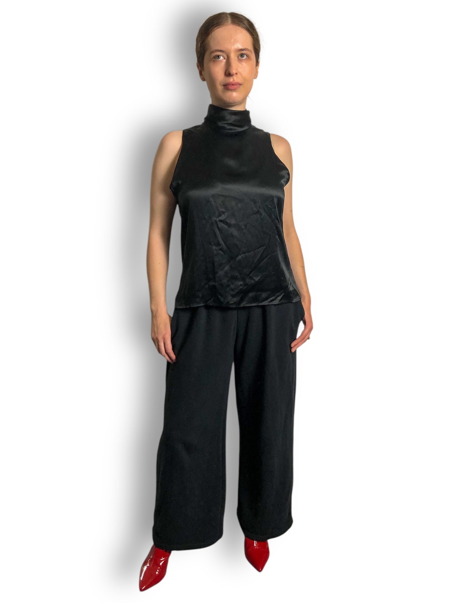80’s Ralph Lauren Black Sleeveless Turtleneck Top (M/L)