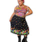 90’s/Y2K Black Floral Print Skirt (XL/1X)
