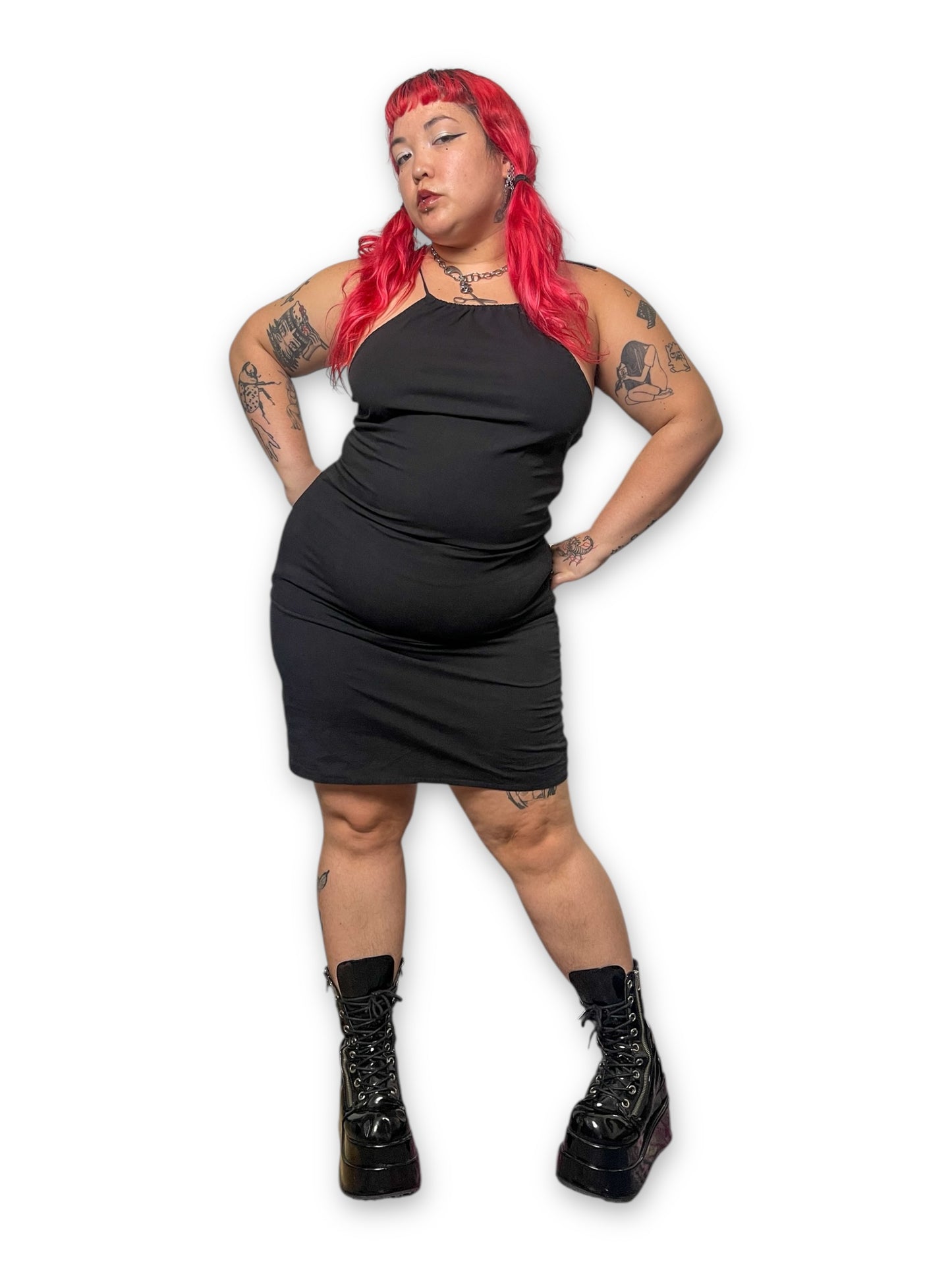 Y2K/Modern Black Halter Dress (XL)