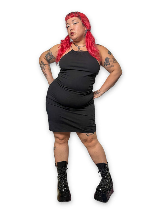 Y2K/Modern Black Halter Dress (XL)