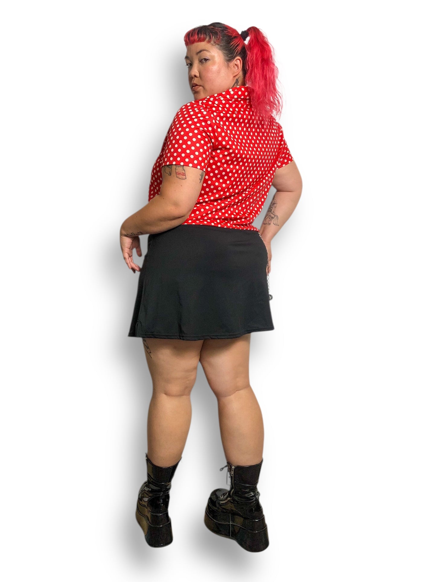 60’s/70’s Lady Winn by Teddi Red and White Polka Dot Blouse (XL/2X)