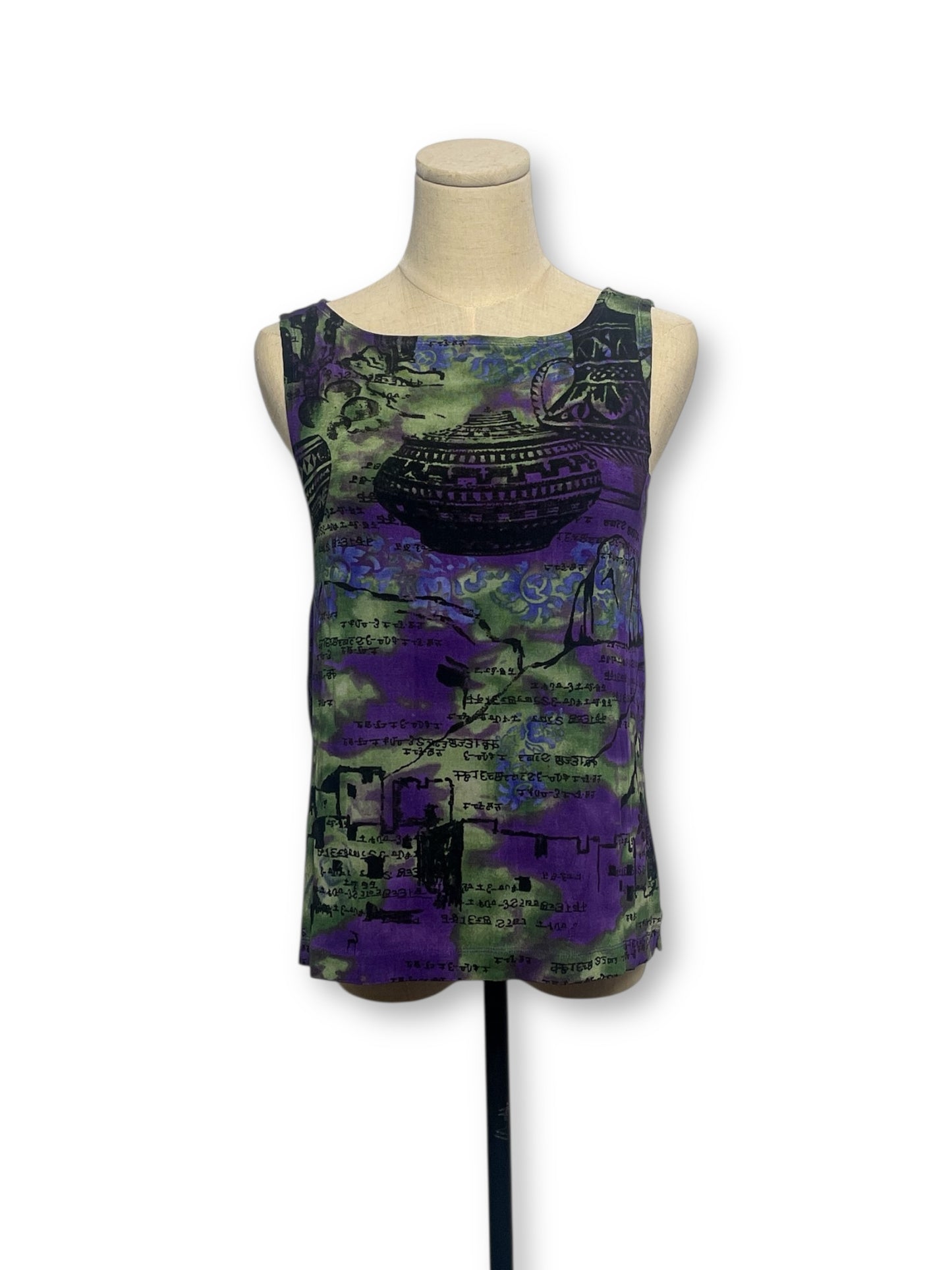 Y2K Asian Graphic Print Tank Top (M)