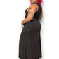 90’s Briggs Black Floral Print Maxi Skirt (L)