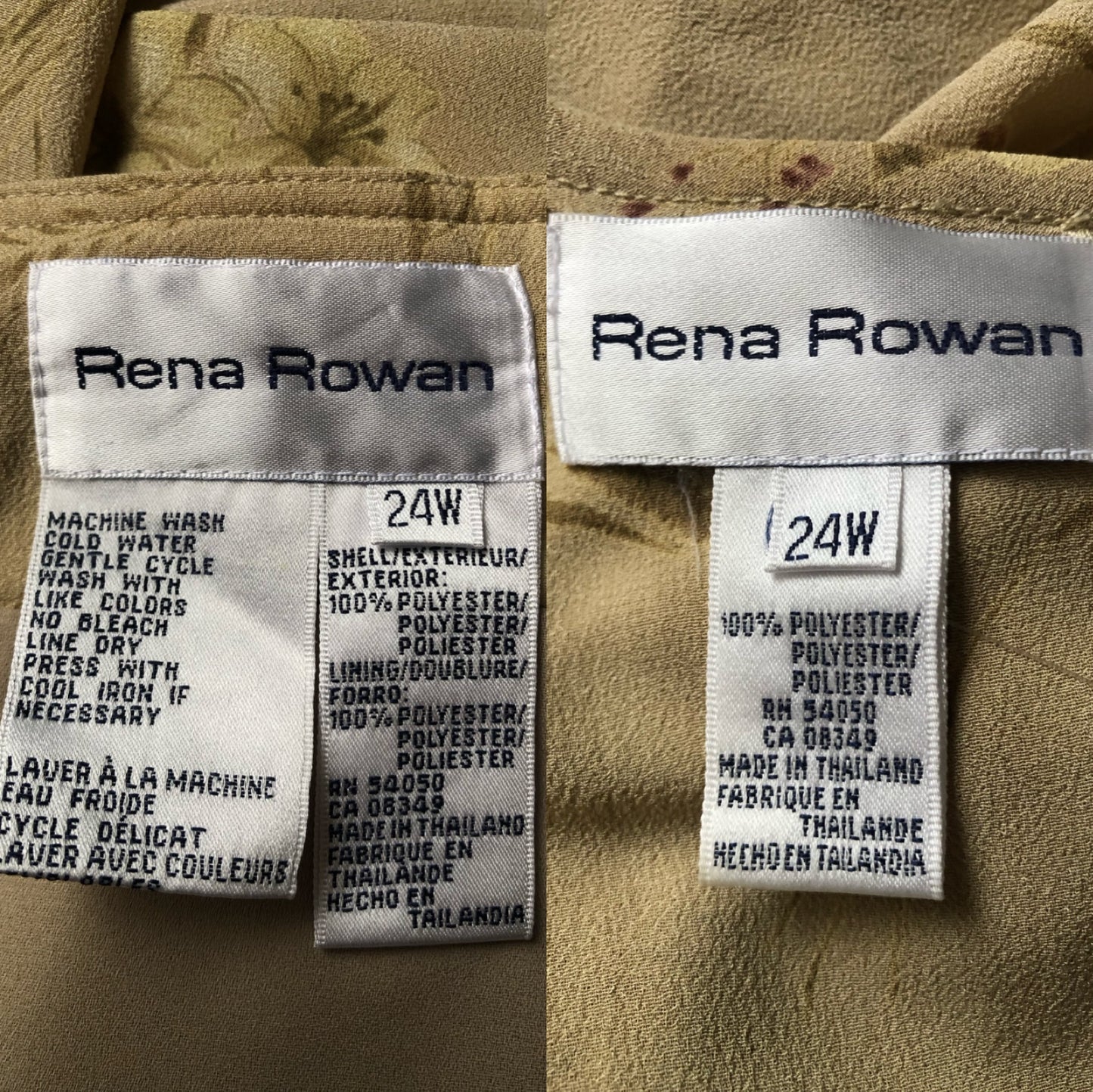 Y2K Rena Rowan Khaki Floral Print 2-Piece Set (3X)