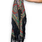 Black Paisley Filigree Print Scarf