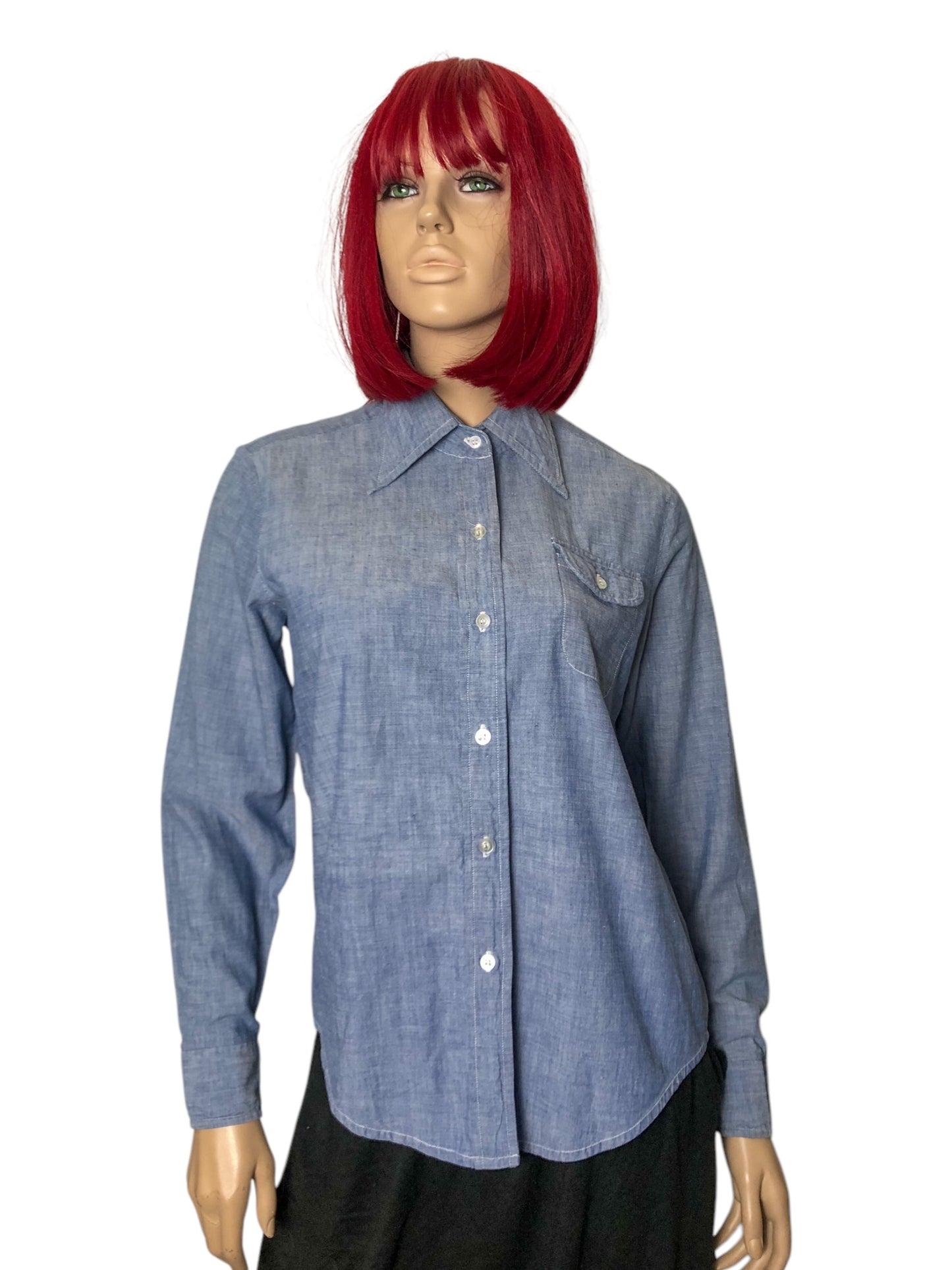 70’s/80’s Sail for Sears, Roebuck, and Co Blue Button Down Shirt (M)