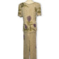 90’s Floral Silk Beaded Layered Dress (M)