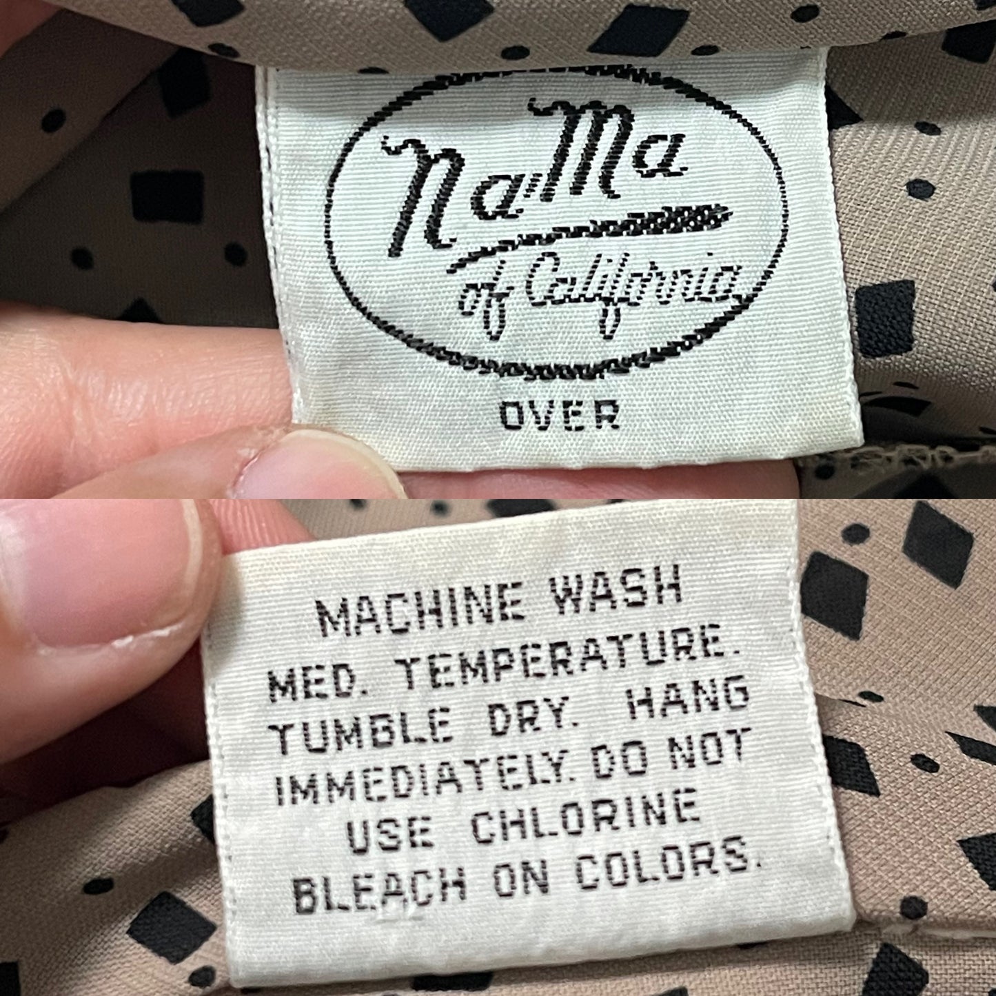 70’s/80’s Nama of California Brown Print Blouse (L/XL)