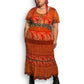 90’s/Y2K Signature by Robbie Bee Orange Patterned Maxi Dress (2X)