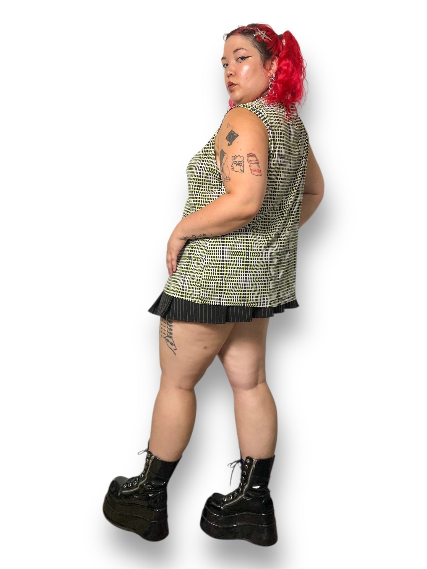 Y2K/Modern Liz Claiborne Retro Polka Dot Tank Top (3X)