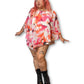 Y2K/Modern Floral Print Poncho Top (5X)