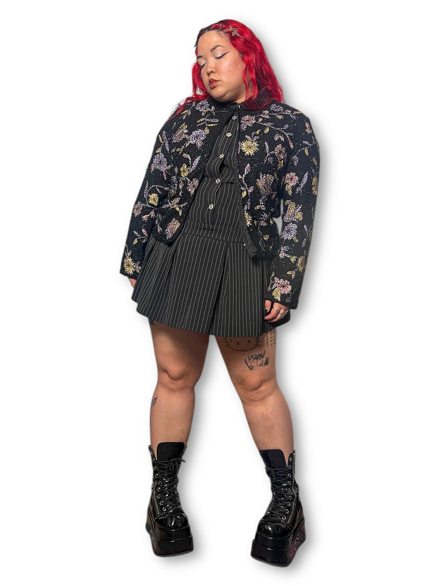 90’s/Y2K Draper’s & Damon’s Floral Beaded Cardigan (XL)