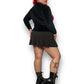 90’s Erika Red and Black Colorblock Velour Shirt (L)