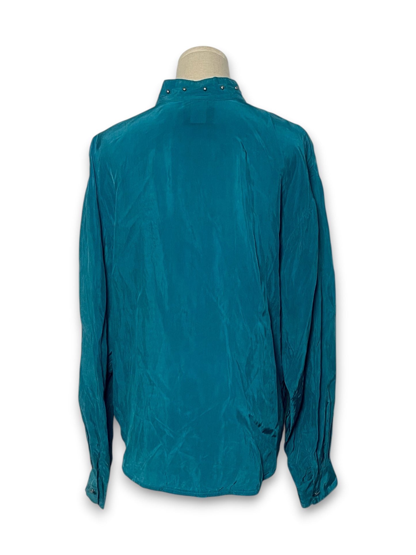 80’s Turquoise Retro Western Blouse (L)
