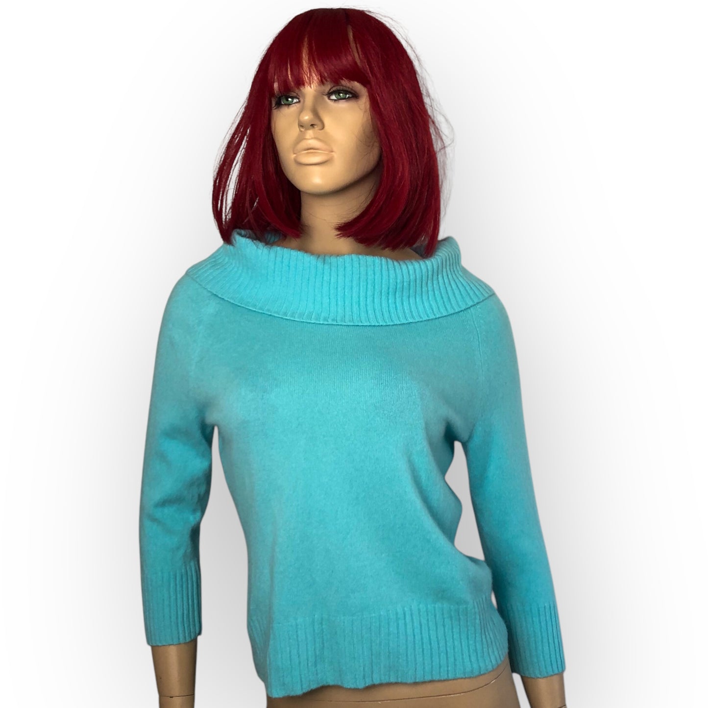 90’s/Y2K Lord & Taylor Turquoise Blue Cashmere Sweater (L)