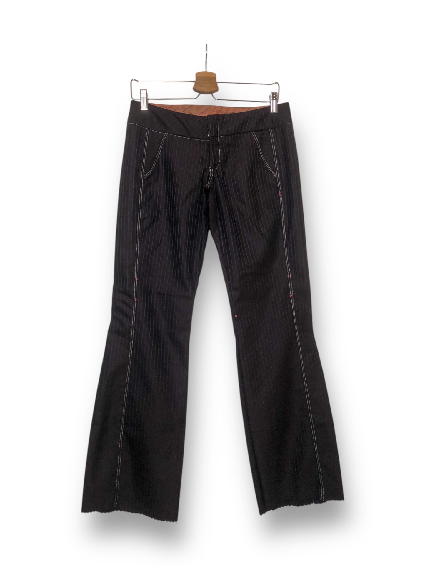 Black and Navy Blue Pinstripe Slacks (M)