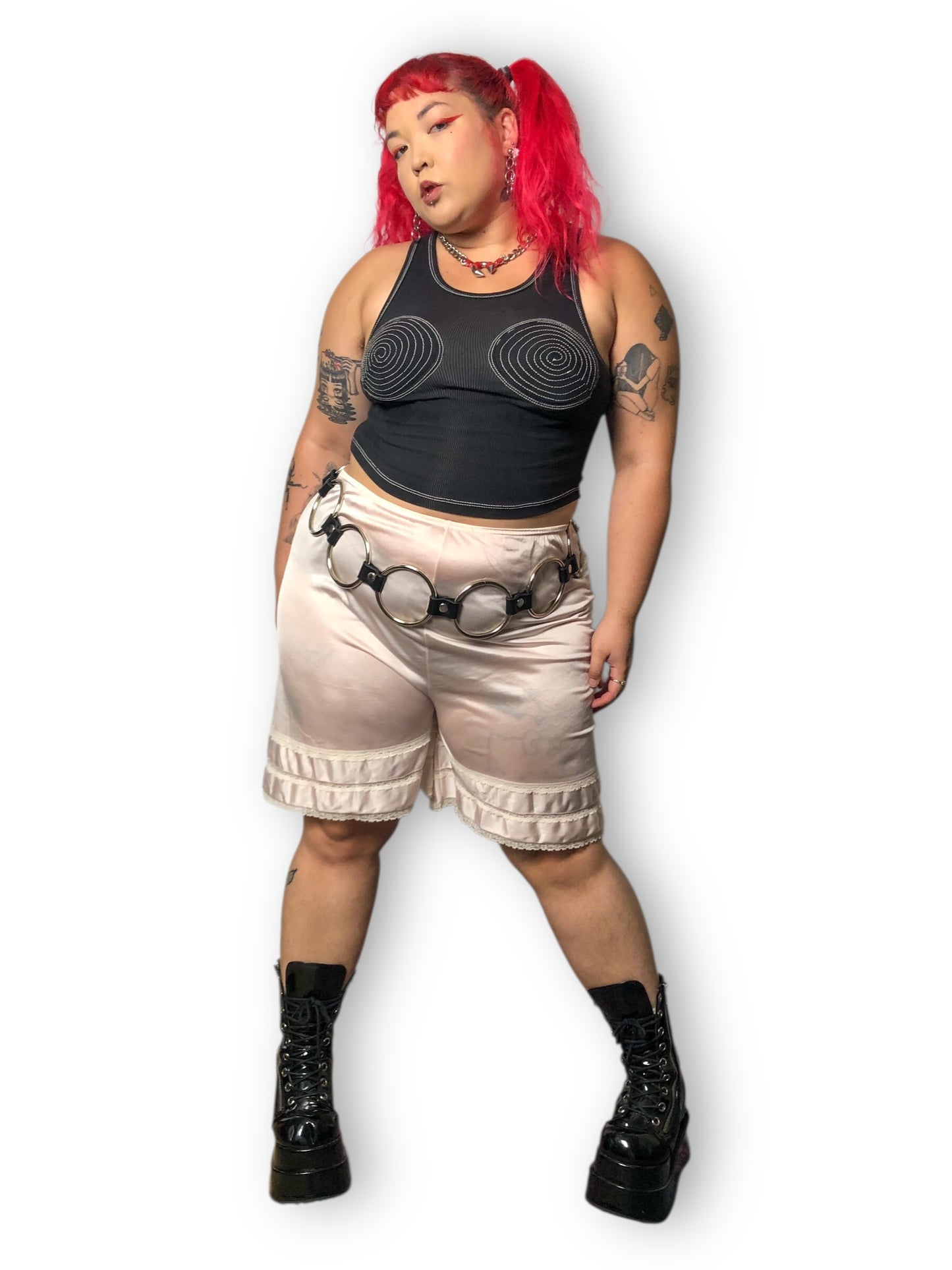 70’s/80’s Adonna by JCPenney Baby Pink Nylon Shorts (XL/2X)