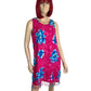 Y2K I.G. Sport Hot Pink Floral Print Dress (XL)