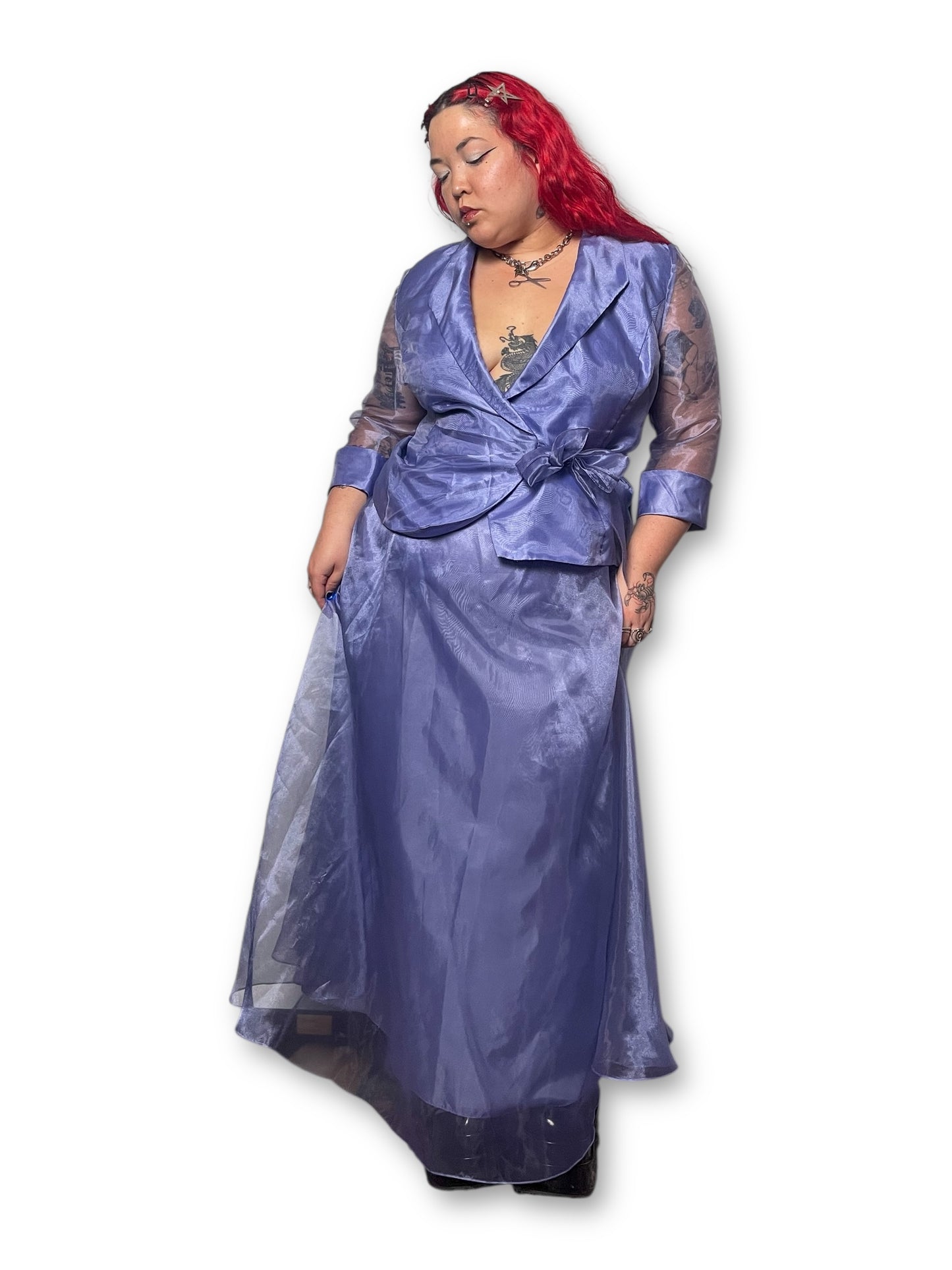 90’s Alex Evenings Lavender Organza 2-Piece Set (XL)