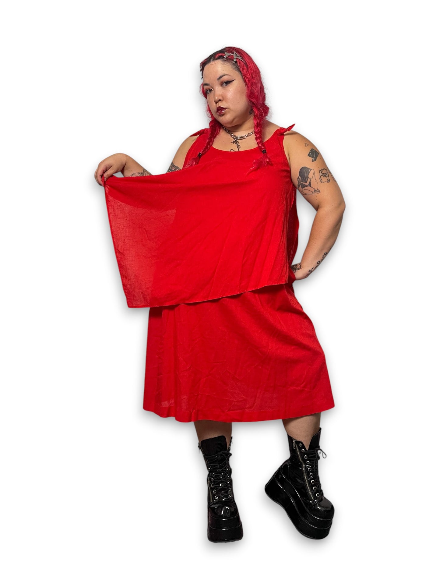80’s Red Layered Tent Dress (3X)