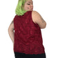 Y2K Catherine’s Wine Red Floral Lace Tank Top (3X)