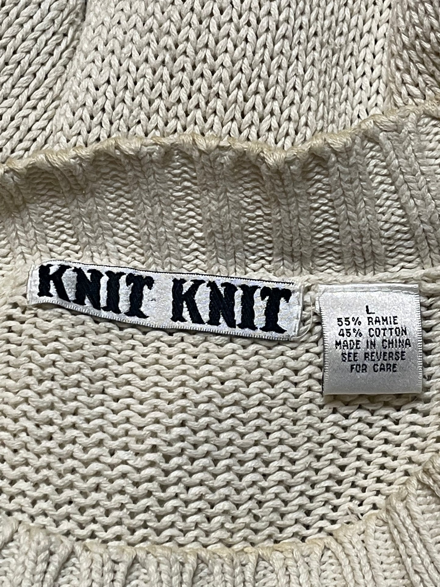 90’s Knit Knit White Floral Sweater (L)