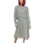 Vintage Gray Periwinkle Chiffon Dress (S/M)