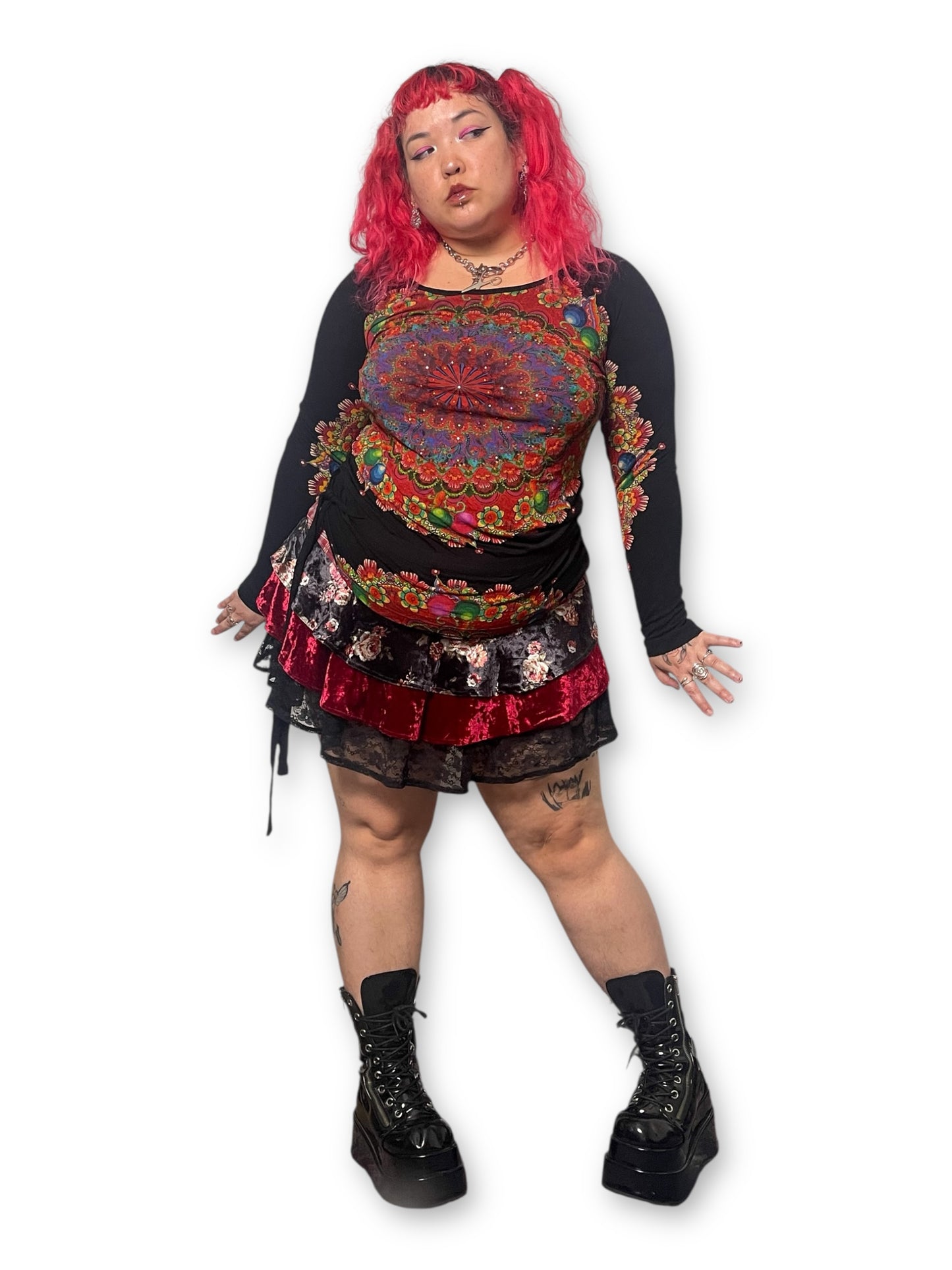 DESIGUAL Floral Mandala Long Sleeve Shirt (XL)