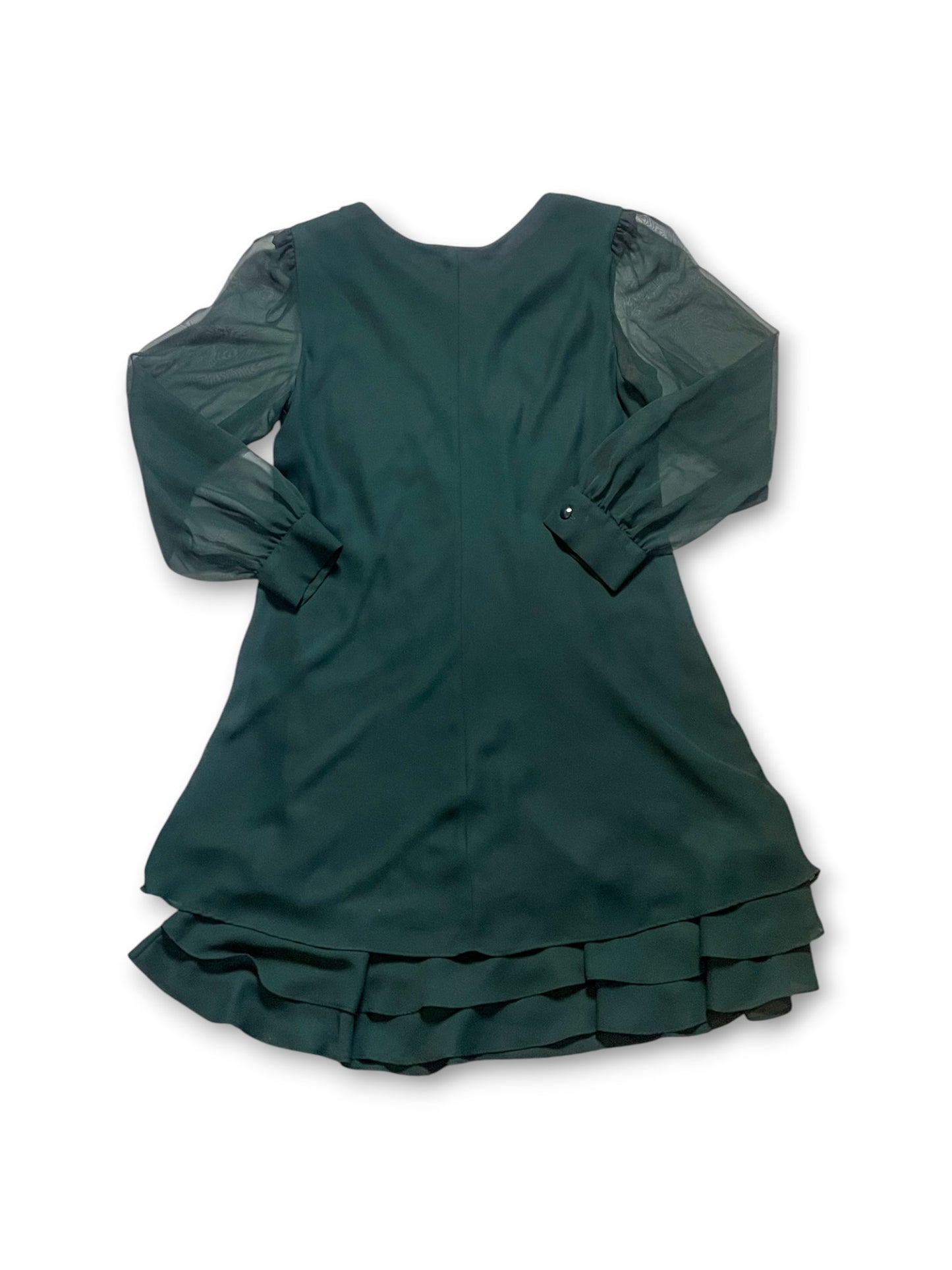 90’s Emerald Chiffon Dress (XL)