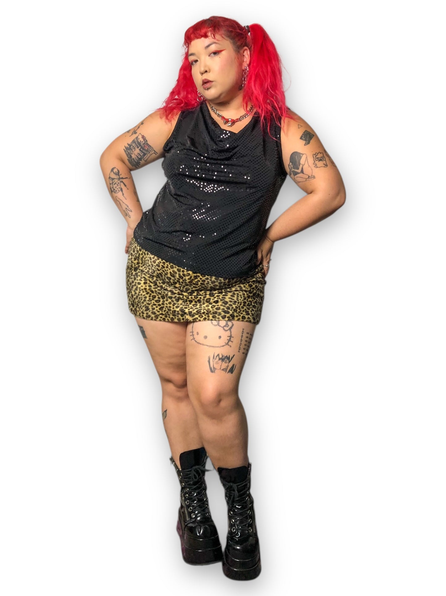 80’s/90’s Karen Scott Black Disco Top (XL/2X)