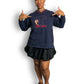 Y2K Looney Tunes Navy Blue Taz the Tasmanian Devil Sweatshirt (2X/3X)