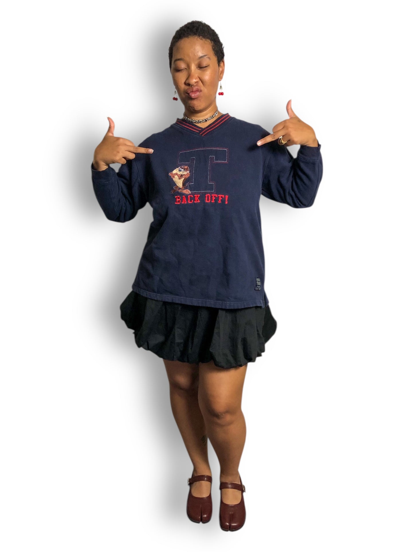 Y2K Looney Tunes Navy Blue Taz the Tasmanian Devil Sweatshirt (2X/3X)