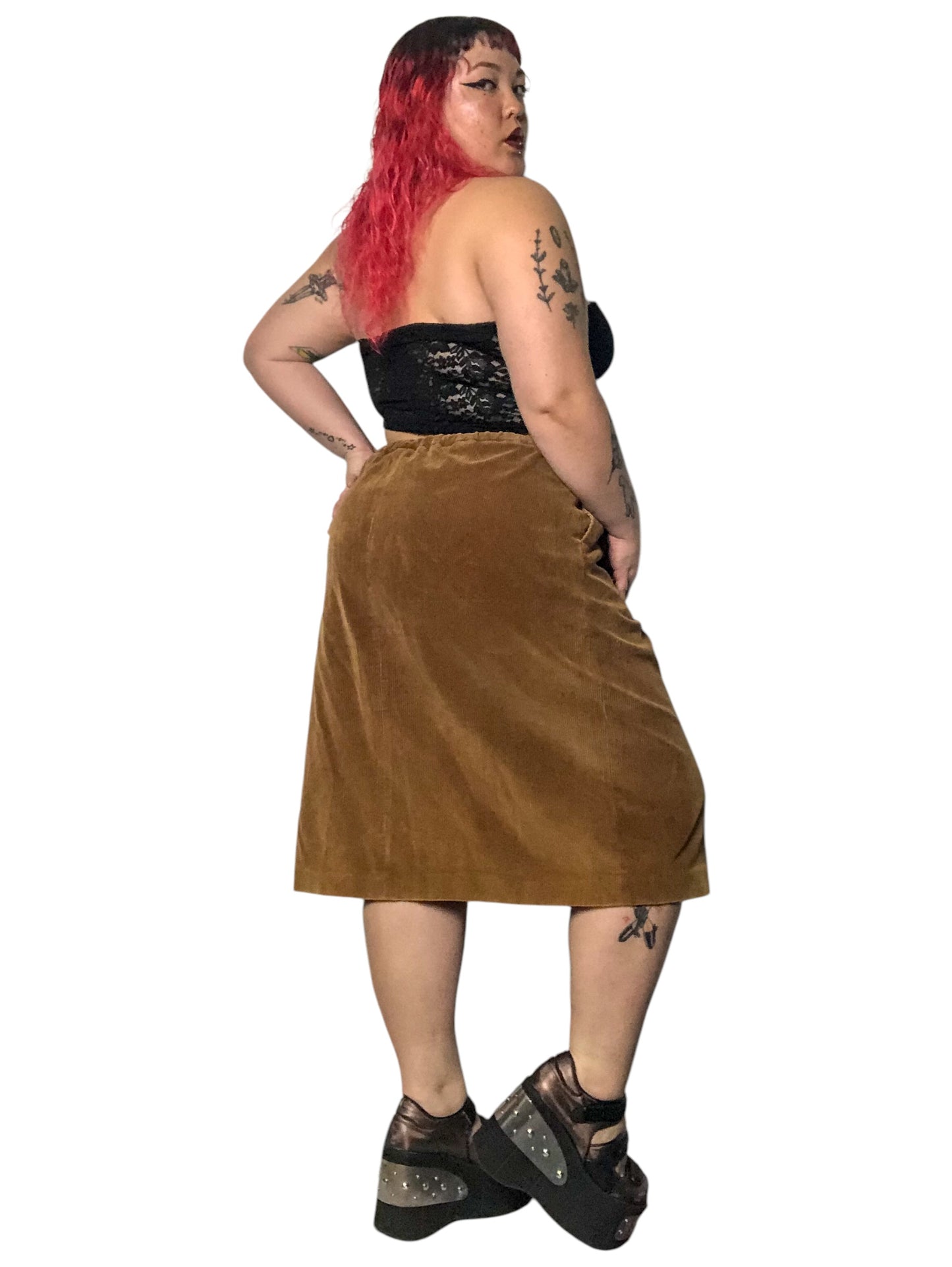 70’s Astor II Brown Corduroy Skirt (XL/2X)