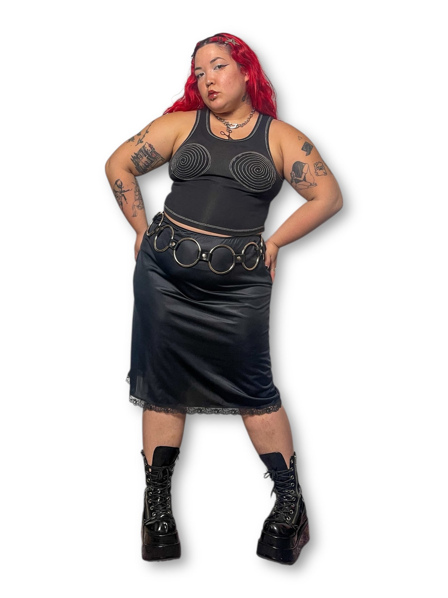 90’s Black Slip Skirt (1X/2X)