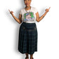 80’s Requirements Green Tartan Plaid Pleated Midi Skirt (XL)